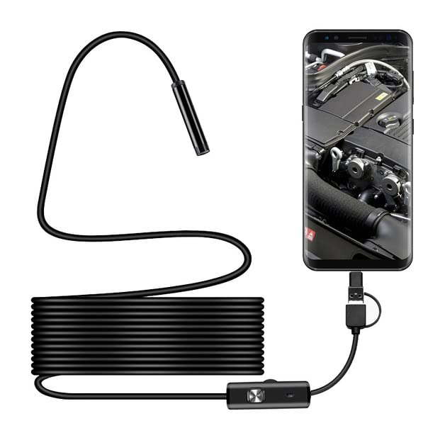 MatLogix 5 m Waterproof Endoscope Mini HD Camera Snake Tube 5.5 mm Lens USB Inspection LED Borescope for Android Phone PC (Wire Length- 5 Meters, Lens Size- 5.5mm) - Image 4