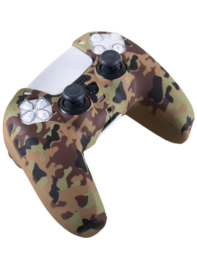 YoRHa Grip Texture Silicone Skin for PS5 Controller x 2(Brown Camouflage) with Pro Thumb Grips x 8 - Image 4