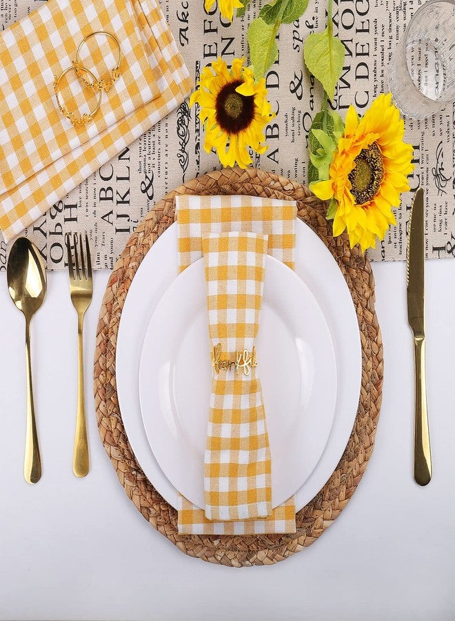 wonlex Thanksgiving Napkin Rings Set of 12, Gold Napkin Holder for Autumn, Harvest Festival, Banquet, Fall Serviette Buckles for Table Setting (Thankful) - Image 2