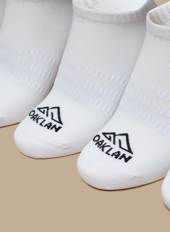 أوكلان Women's Logo Print Ankle Length Sports Socks - Set of 5
