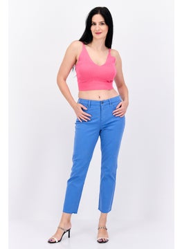 NYDJ Women Slim Fit Solid Chino Pants, Blue 