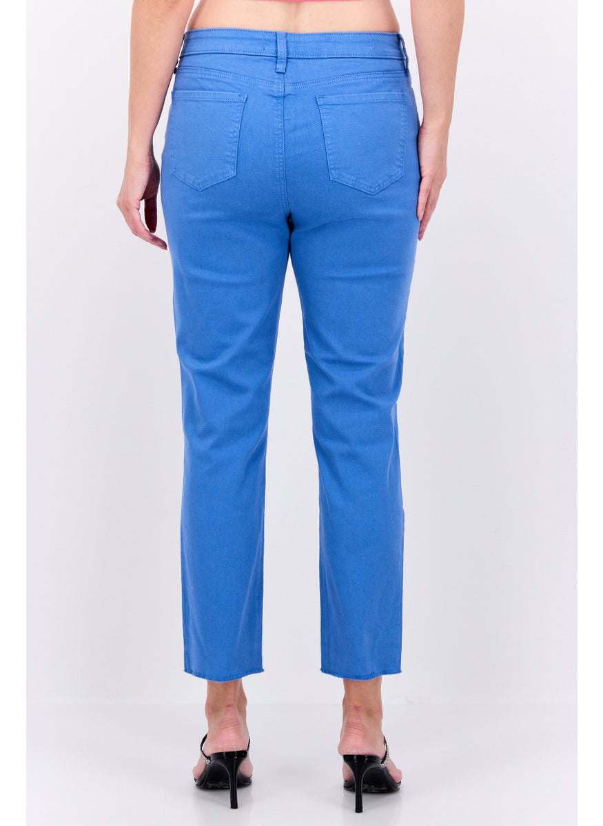 NYDJ - Women Slim Fit Solid Chino Pants, Blue - Image 1