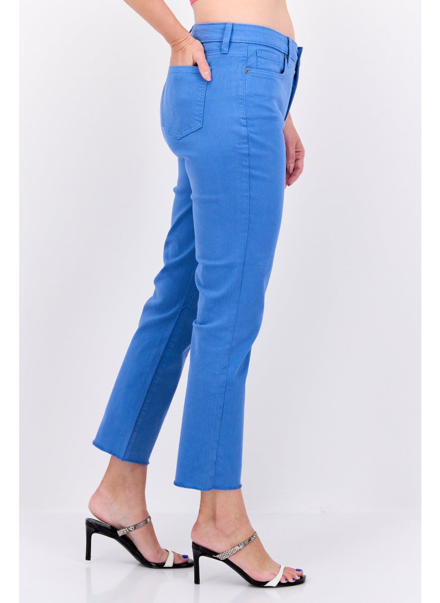 NYDJ - Women Slim Fit Solid Chino Pants, Blue - Image 1