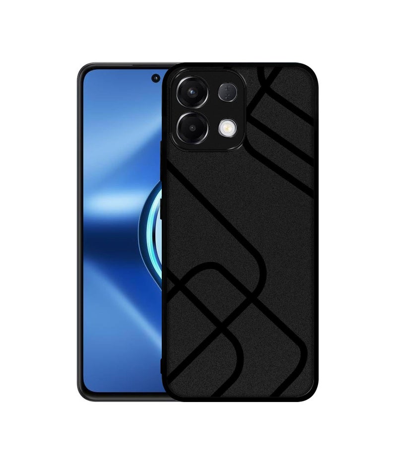 Casotec Zig-Zag Black Line Design Premium 2D Printed Metal Back Case Cover for Oppo K13 5G - Image 1