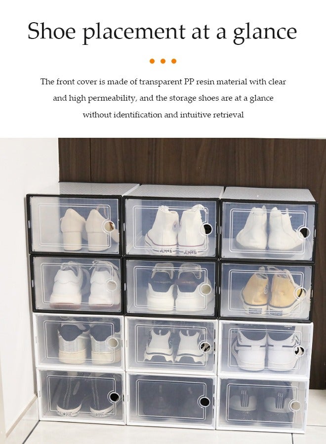 DUNISO 6 Pack Shoe Storage Box，Stackable Shoe Display Box, Multifunctional Transparent Shoe Box,Shoe Organizer Storage Bins With Visual Window And Ventilation Design，Dustproof And Durable, Suitable For Both Men And Women - Image 4