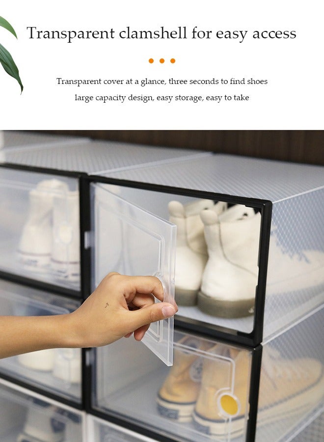 DUNISO 6 Pack Shoe Storage Box，Stackable Shoe Display Box, Multifunctional Transparent Shoe Box,Shoe Organizer Storage Bins With Visual Window And Ventilation Design，Dustproof And Durable, Suitable For Both Men And Women - Image 5