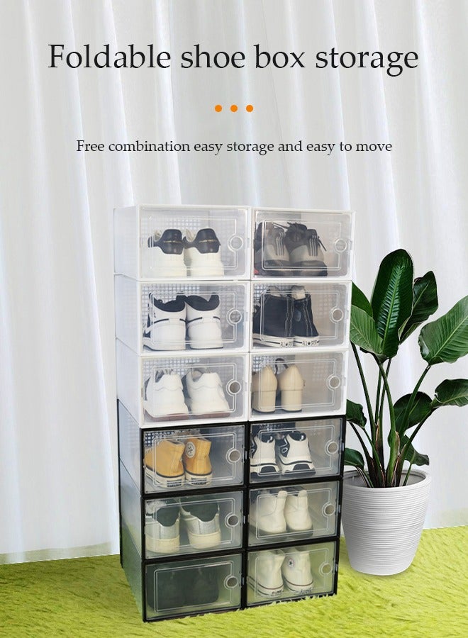 DUNISO 6 Pack Shoe Storage Box，Stackable Shoe Display Box, Multifunctional Transparent Shoe Box,Shoe Organizer Storage Bins With Visual Window And Ventilation Design，Dustproof And Durable, Suitable For Both Men And Women - Image 3