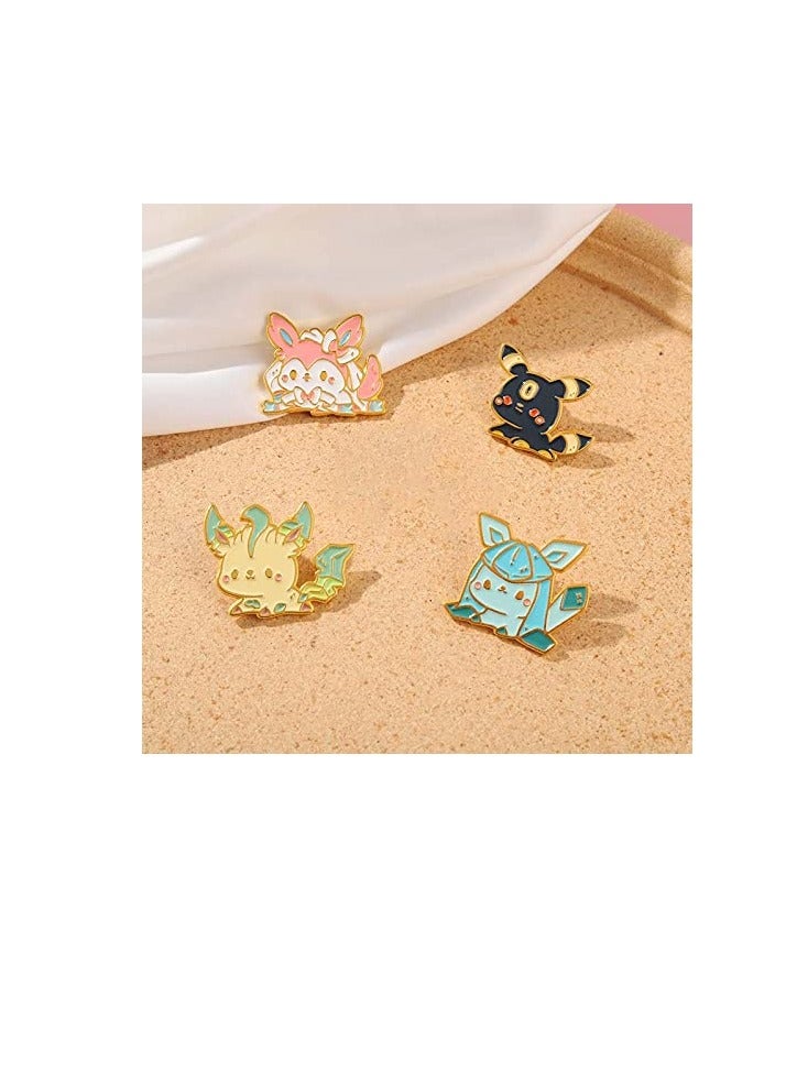 4 Piece Animal Cartoon Brooch Set, Creative Enamel Pins for Jackets and Backpacks, Ideal Gift for Kids and Teens - Image 2