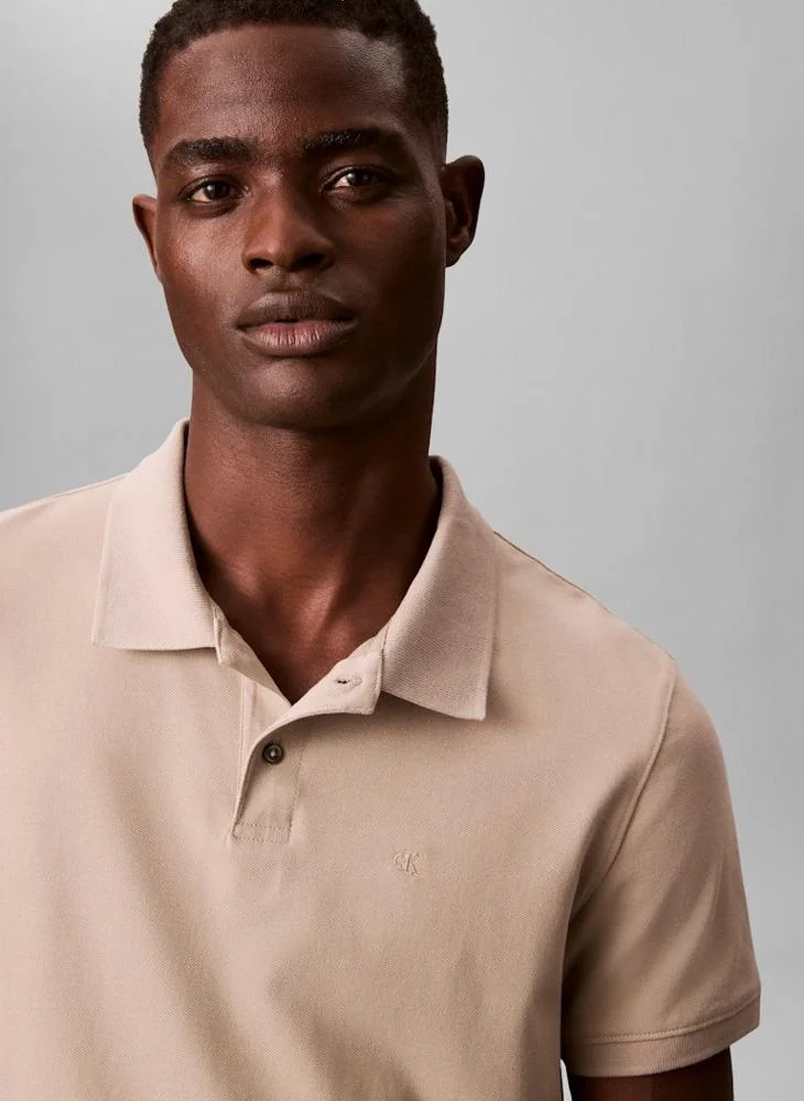 CALVIN KLEIN  Slim Fit Pique Polo Shirt for Men | Best Price UAE