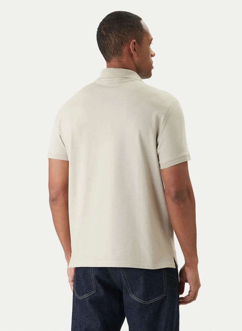 Calvin Klein Ancient Marble Slim Fit Pique Polo Shirt for Men | Best Price UAE