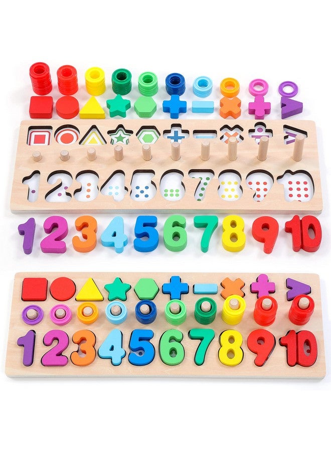 BEKILOLE Wooden Montessori Toys For Kids Toddler Number Puzzles Sorter Counting Shape Stacker Stacking Game Preschool Toys For Boy Girl Learning Education Math Blocks 1 Year Old Girl Gifts And Beyond - Image 1