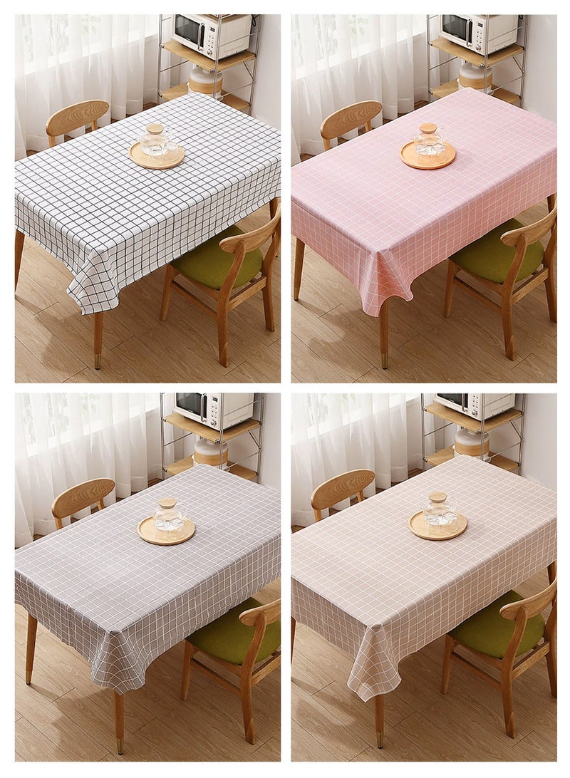 HomarKet Disposable Plastic Tablecloth 4 Pack 137x180cm Reusable Rectangle Table Covers, Wrinkle Free Waterproof Table cloth Perfect for Parties and Events (Classic Checkered) - Image 1
