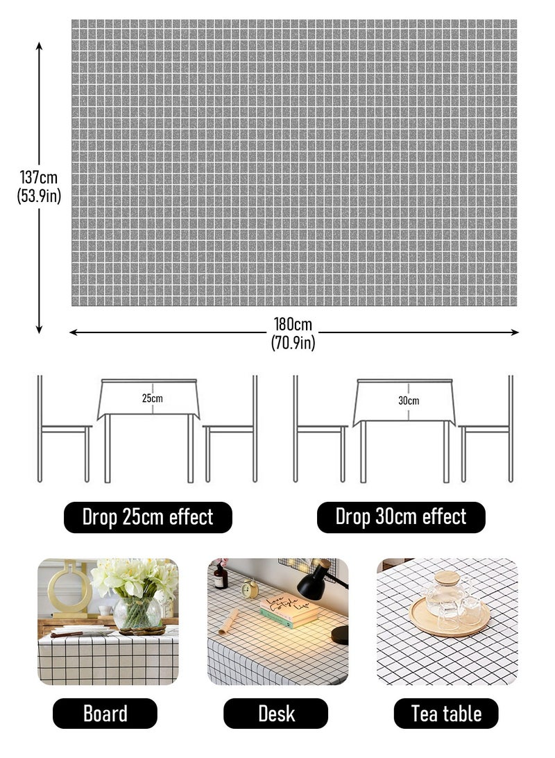 HomarKet Disposable Plastic Tablecloth 4 Pack 137x180cm Reusable Rectangle Table Covers, Wrinkle Free Waterproof Table cloth Perfect for Parties and Events (Classic Checkered) - Image 4