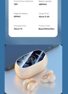 Chomel New ear clip bone conduction Bluetooth headset, non-in-ear sports digital display, long battery life earphone  - Image 3