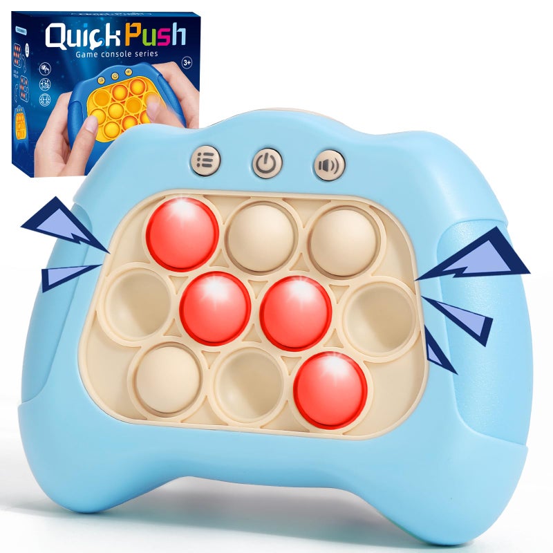 AOTIBO Fast Push Machine Light Up Fidget Toys for Kids Adults Handheld Game for Kids 312 Quick Push Bubble Stress Toy Sensory Toys Travel Games Xmas Birthday Gifts for Boys Girls Blue - Image 3
