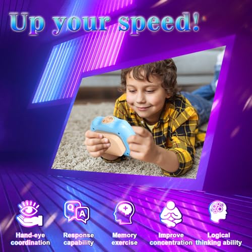 AOTIBO Fast Push Machine Light Up Fidget Toys for Kids Adults Handheld Game for Kids 312 Quick Push Bubble Stress Toy Sensory Toys Travel Games Xmas Birthday Gifts for Boys Girls Blue - Image 5