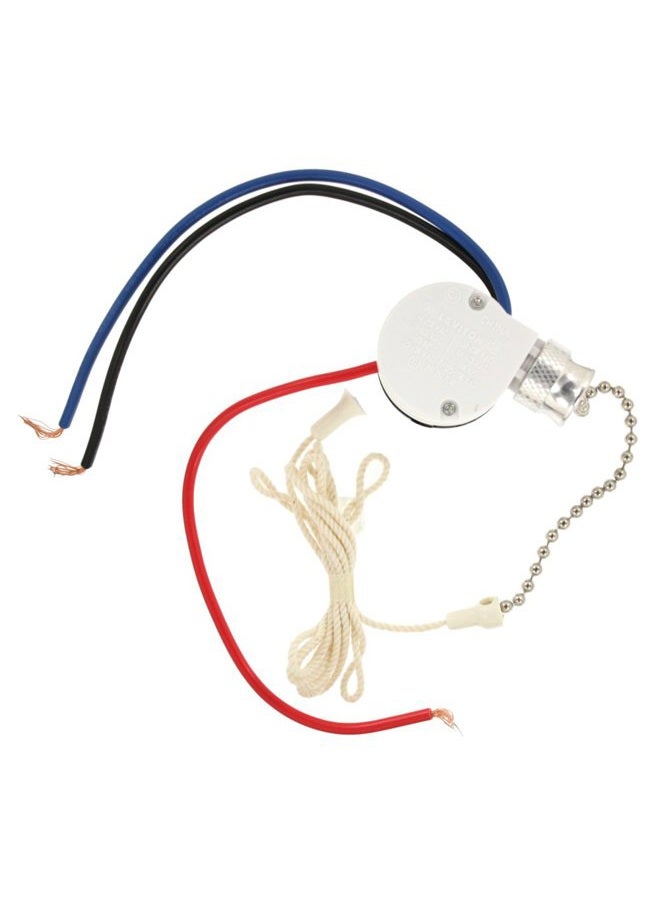 1691-50 Pull Chain Switch, Three Speed, Four Position, White