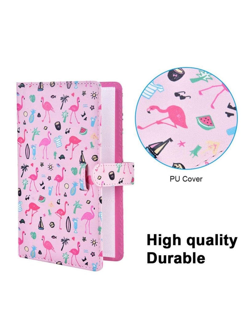CMGTYYD Mini Photo Album, 96 Pockets PU Leather Flamingo Pattern Photo Album, Mini Photo Book for Fujifilm Instax Mini 9 8 7s 70 25 50s 90 Films Photo Camera Paper for Credit Card - Image 4
