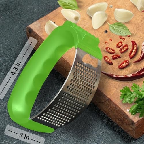 MaruHub Stainless Steel Garlic Press Rocker, Garlic Crusher & Mincer Chopper with Bottle Opener, Heavy Duty Ginger Crusher, Meat Tenderizer, Easy to Clean Ergonomic Garlic Press Kitchen Tool - Image 3