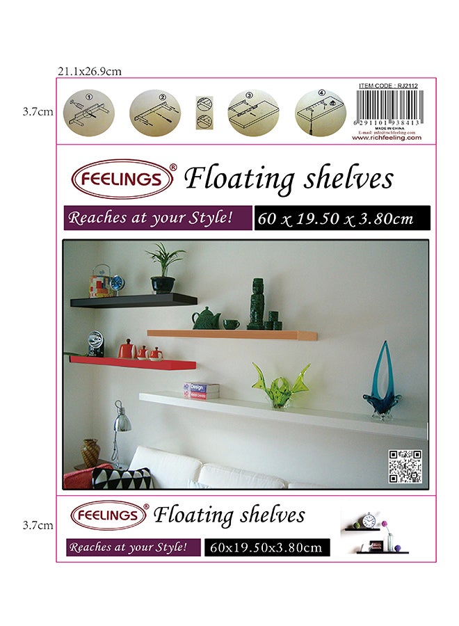 Feelings Floating Wall Shelves 60CM Beige Size: 60x19.5x3.8cm  - Image 4