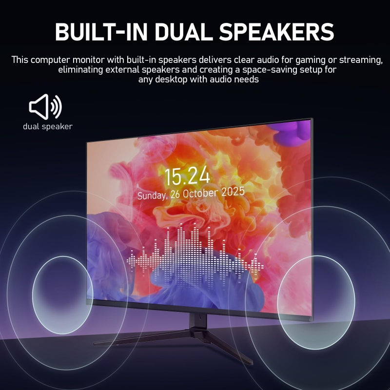 Gawfolk شاشة Gawfolk 28 بوصة 4K IPS 60Hz، UHD (3840x2560p) مع مكبرات صوت مدمجة، شاشة كمبيوتر بدقة Ultra HD للمنزل والمكتب، تدعم HDMI و DP، 3:2، 10 بت، 1.07 مليار لون - Image 5