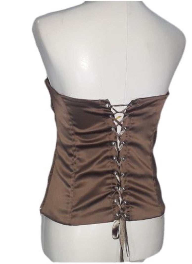 Generic - Women bustier sequin oxide bronze top blouse for party - Image 1