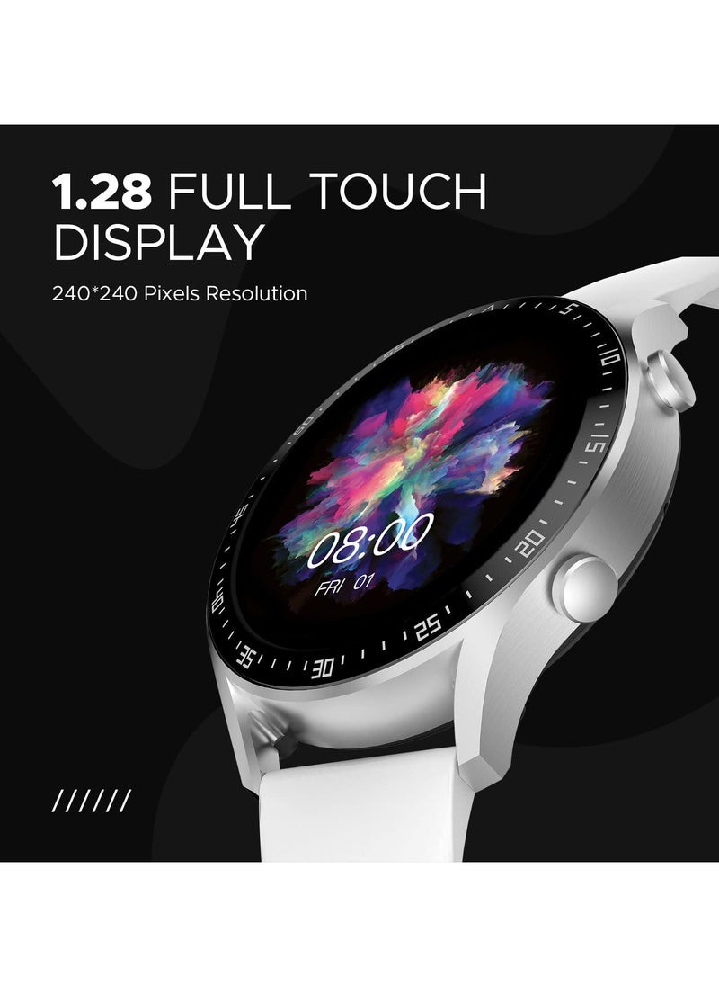 Fire-Boltt - Smartwatch Brand Talk 2 Bluetooth Calling Smartwatch with Dual Button, Hands On Voice Assistance, 120 Sports Modes, in Built Mic & Speaker with IP68 Rating (Silver Grey) - Image 1