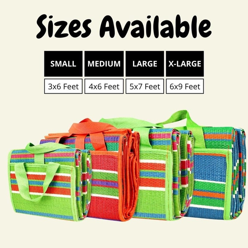 AYUS Foldable Plastic Floor Mat Multicolor,(Chatai) Mats for Home, Perfect for Picnics, Beaches, Outings, Weather-Proof Mold/Mildew Resistant Floor Carpet (6 X 9 (Feet), Foldable) - Image 4