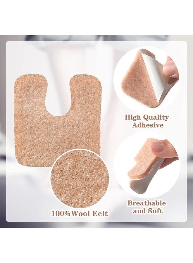 12 Pcs U Shaped Felt Callus Pads for Metatarsal, Self Adhesive Wool Felt Foam Foot Cushion Pad for Pain Relief, Keep Calluses from Rubbing on Shoes Forefoot Pads for Men and Women - Image 3