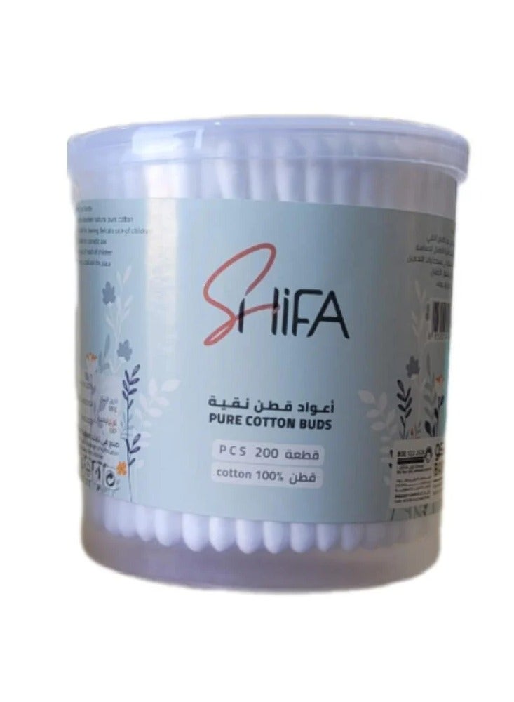 Cotton Buds Plastic Box, 200 Sticks