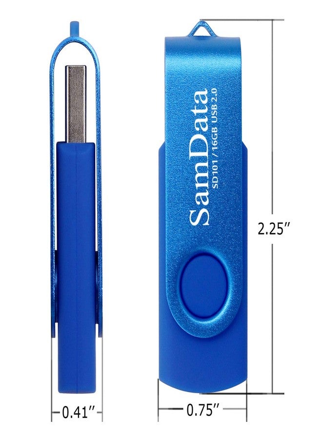 SamData 16GB USB Flash Drives 2 Pack 16GB Thumb Drives Memory Stick Jump Drive with LED Light for Storage and Backup (2 Colors: Black Blue) - Image 5