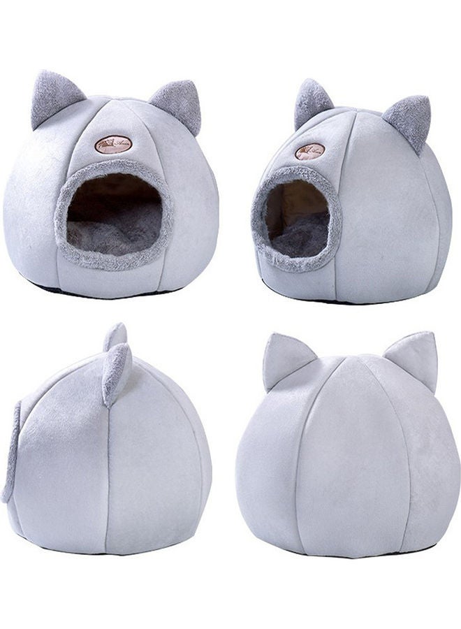 إسكدنيا سرير على شكل كهف للحيوانات الأليفة رمادي L - Image 5