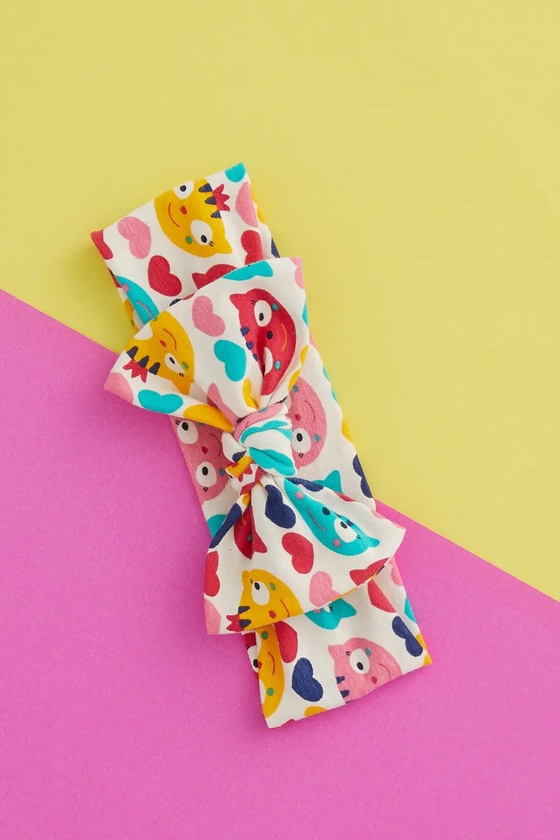 بيبيجيز Colorful Cat Patterned Handmade Soft Bow Tied Natural Cotton Combed Cotton Baby Kids Girls Bandana Rainbow Series