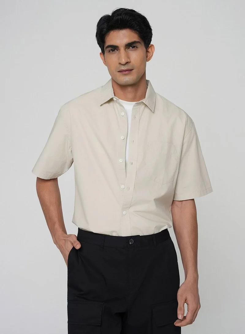 جيوردانو Men Relaxed Cotton Poplin Shirt