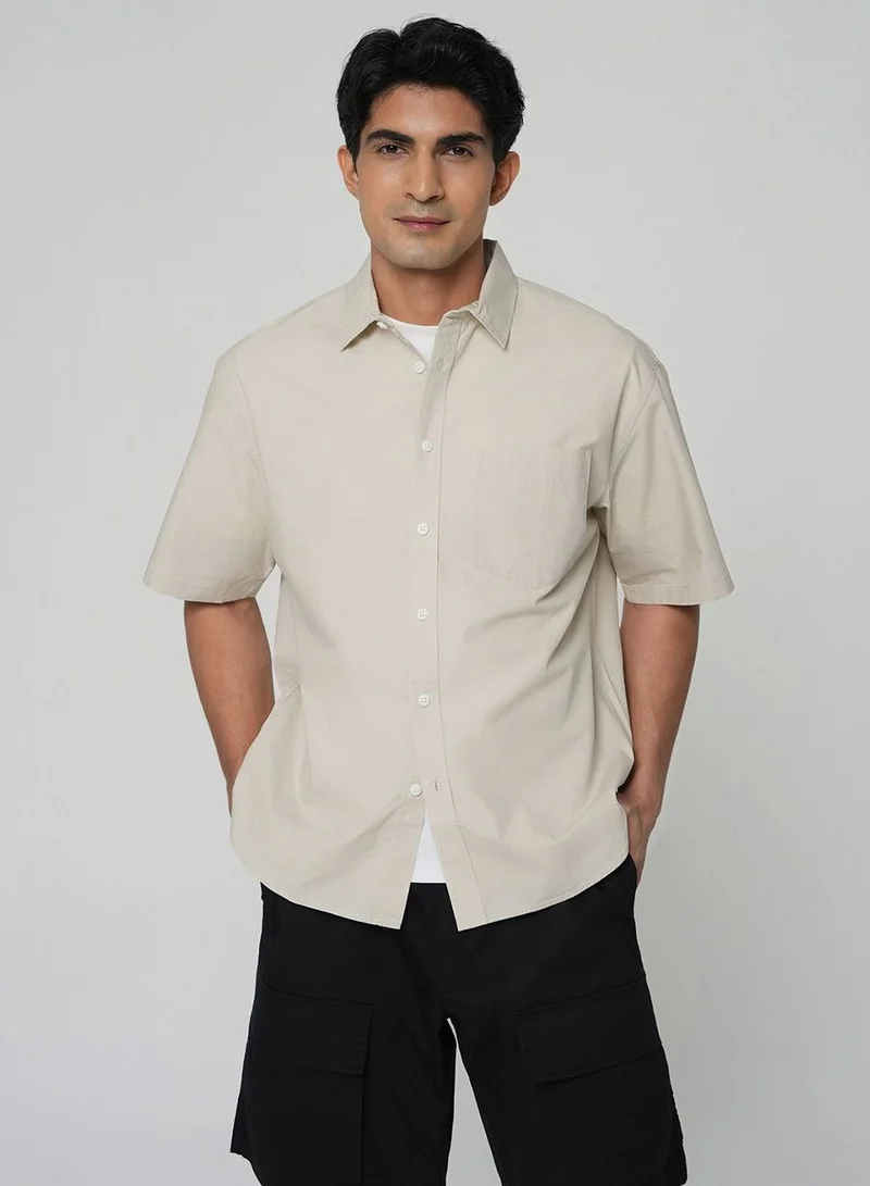 جيوردانو Men Relaxed Cotton Poplin Shirt
