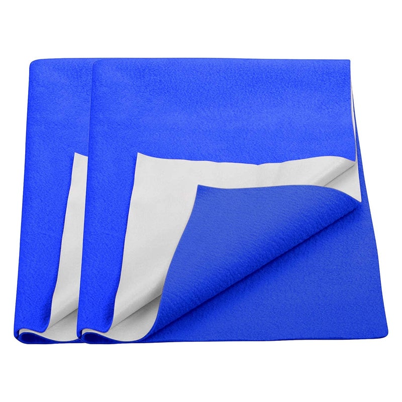Trance Quick Dry - Soft Bed Protector Waterproof Baby Cot Sheet - (Small-70x50 cm,Ink Blue) Pack of 2 - Image 1