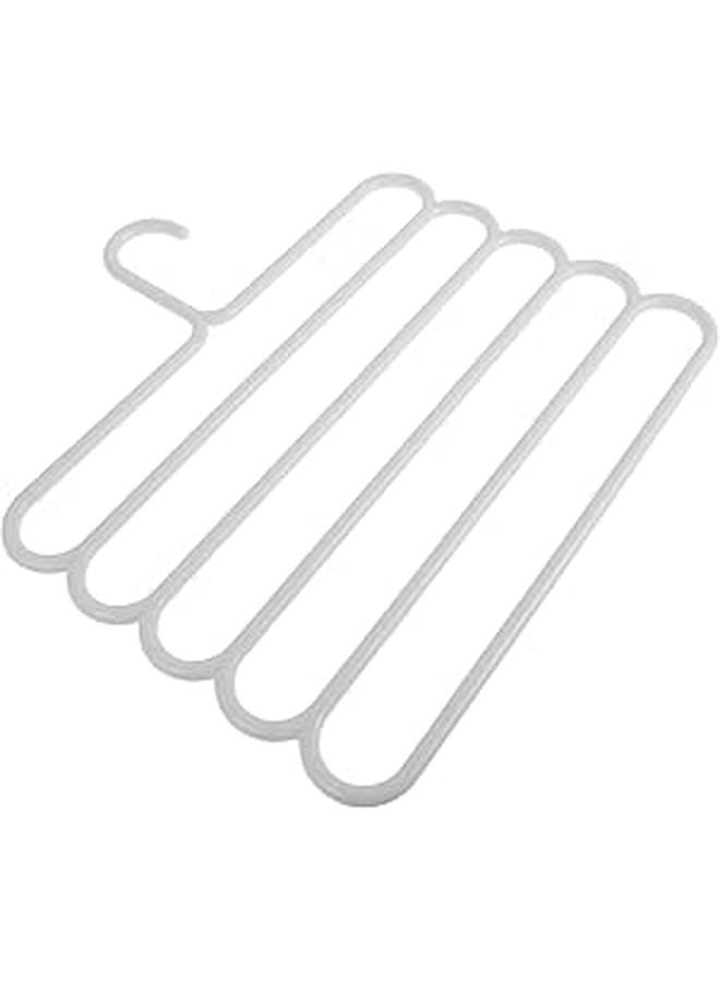 Non Slip 5 Tier Plastic Pants Hangers Multi Pack For Trousers Scarf Tie Closet Storage - Image 1