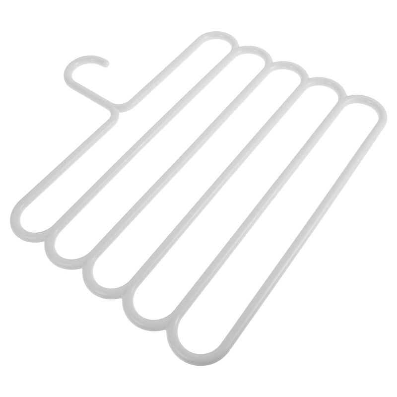 Non Slip 5 Tier Plastic Pants Hangers Multi Pack For Trousers Scarf Tie Closet Storage - Image 2