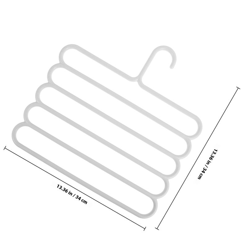 Non Slip 5 Tier Plastic Pants Hangers Multi Pack For Trousers Scarf Tie Closet Storage - Image 3