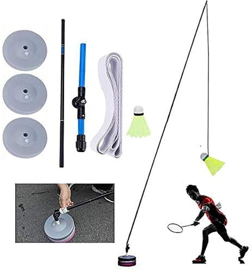 FBWSM Elastic Badminton Trainer Set, Badminton Training Device Portable Solo Equipment Practice Training Aid, Badminton Single Player Rebound Practice Swing for Children Adult - Image 1