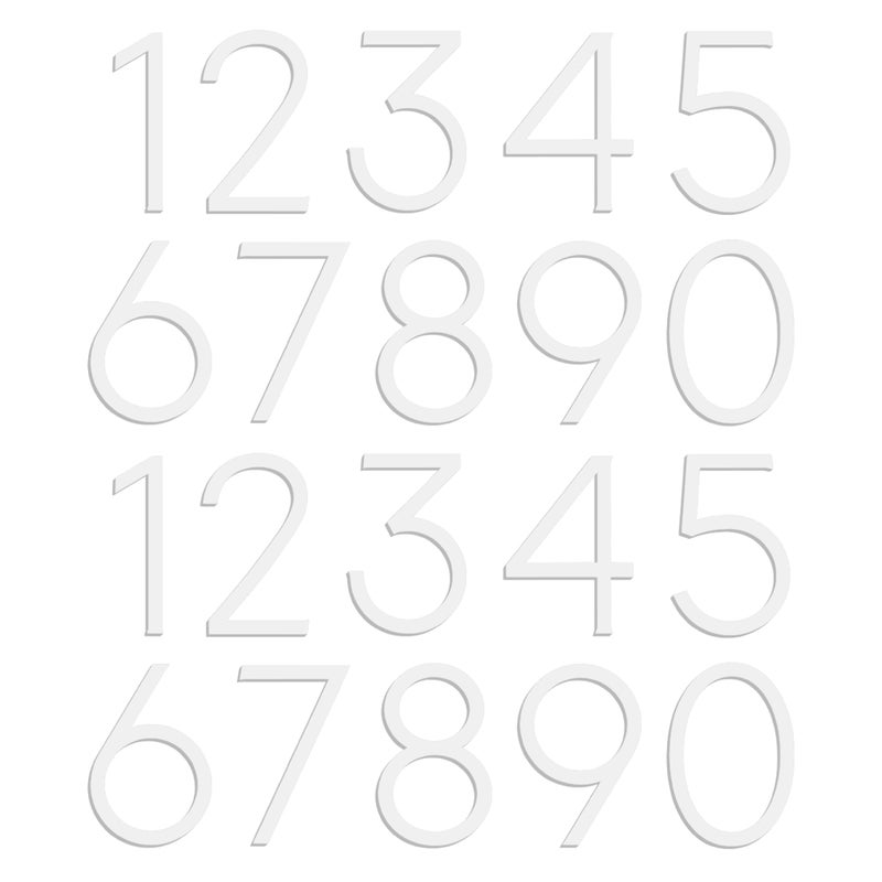 Leinuosen White 3 Inch Acrylic Mailbox Number 2 Set - Weatherproof - Mailbox Numbers for Outside - House Numbers - Sticky (Classic) - Image 1