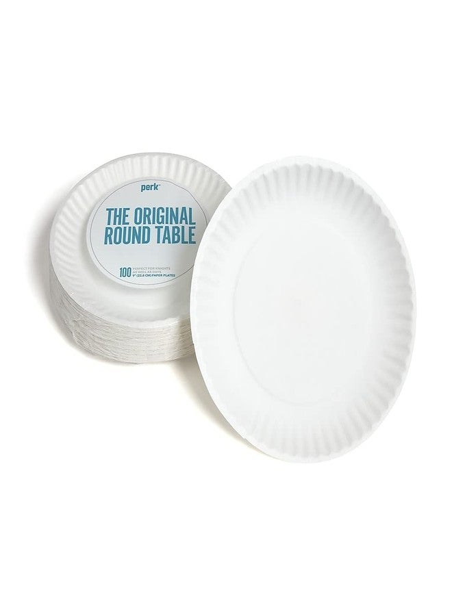 STAPLES 721666 9-Inch Economy Paper Plates 100/Pack - Image 1