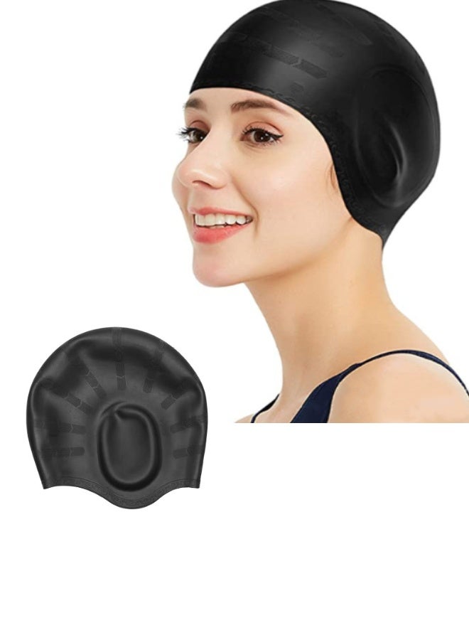 Super ZYouth Silicone Swimming Cap with Ear-Protection, Suitable for Adult Men and Women, Unique Swimming Cap Comfortable to Wear, Protects Ears and Hair from Chlorine, Bacteria, Sand in Water, Keep hair dry - Image 5