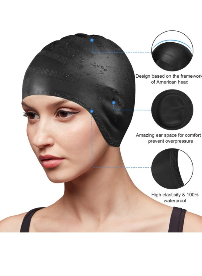 Super ZYouth Silicone Swimming Cap with Ear-Protection, Suitable for Adult Men and Women, Unique Swimming Cap Comfortable to Wear, Protects Ears and Hair from Chlorine, Bacteria, Sand in Water, Keep hair dry - Image 3