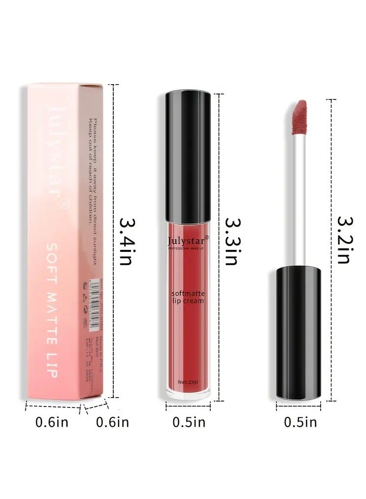 Julystar Liquid Lipsticks, Dual Use For Lip And Cheek, Smooth High Pigmented Semi- Matte Finish, Hydrating Lip Gloss Valentine's Day Gifts - Image 3