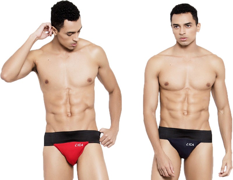 IC4 Store حزمة دعم الرجال الرياضية - Navy و Red - Image 1