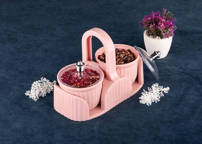 KIDINGTON Marvella Multipurpose Dry Fruit Box 2 pc Jar Set Aachar Pickle Container Mukhwas Tray Dining Spice Stand Chocolate Mouth Freshener Masala Storage For Home kitchen Dining1pcs - Image 1