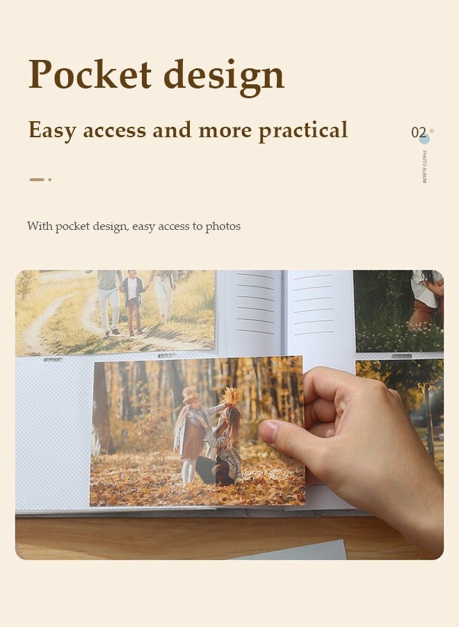 DUNISO Photo Albums，self adhesive scrapbook, magnetic self adhesive photo DIY album, can hold 6 inch photos, suitable for recording family and children's travel, 22.5 * 22 * 5.5cm, 50 pages - Image 5