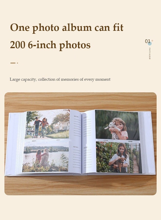DUNISO Photo Albums，self adhesive scrapbook, magnetic self adhesive photo DIY album, can hold 6 inch photos, suitable for recording family and children's travel, 22.5 * 22 * 5.5cm, 50 pages - Image 4