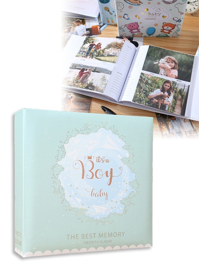 DUNISO ألبومات الصور، دفتر قصاصات لاصق ذاتي، ألبوم صور DIY لاصق مغناطيسي، يمكنه حمل صور بحجم 6 بوصات، مناسب لتوثيق سفر العائلة والأطفال، 22.5 * 22 * 5.5 سم، 50 صفحة - Image 1